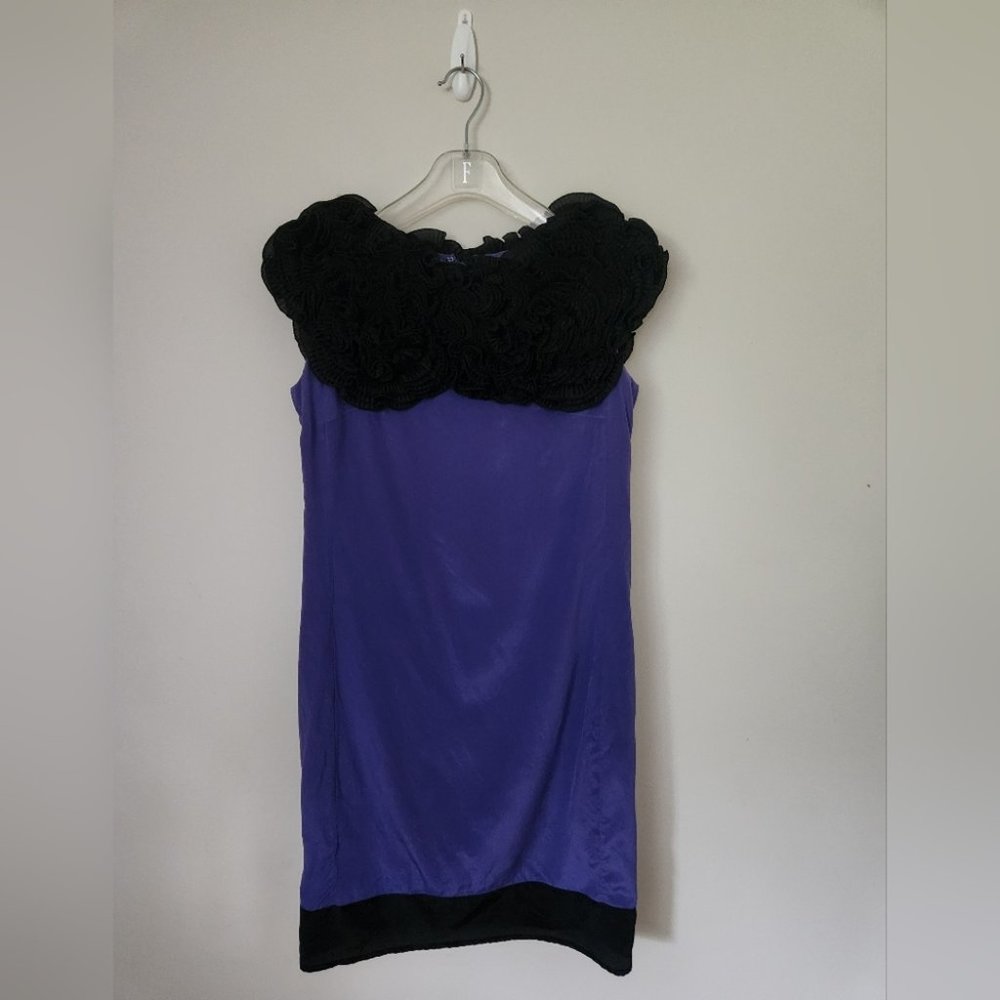 Paul Smith Purple and Black Floral Yoke Shift Dress